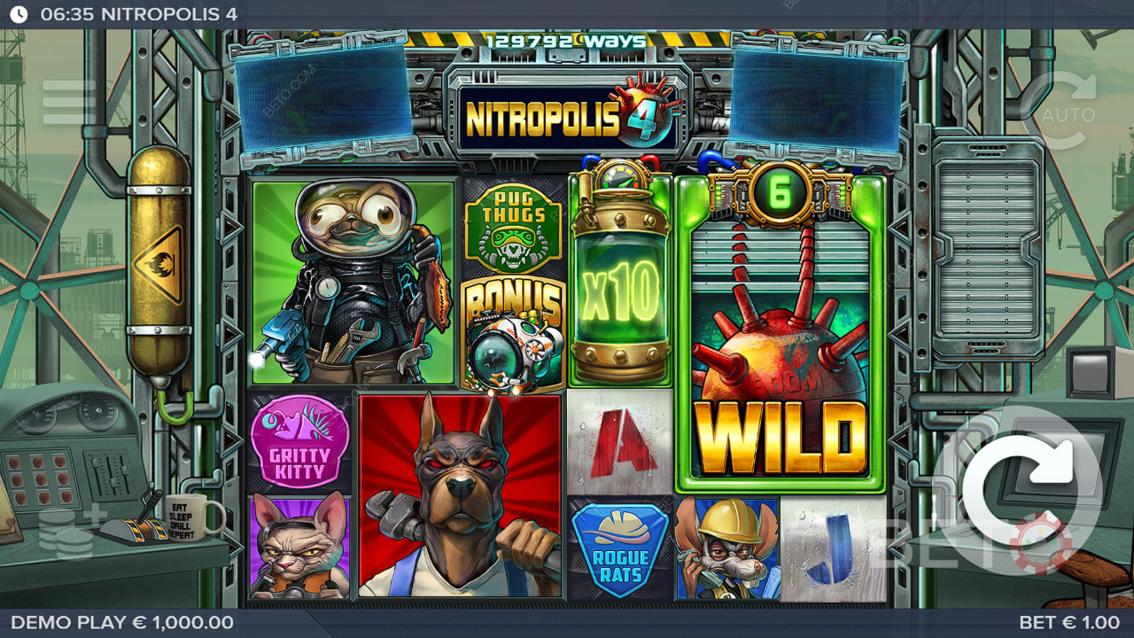 Utdömmande för Nitropolis 4 Video Slot