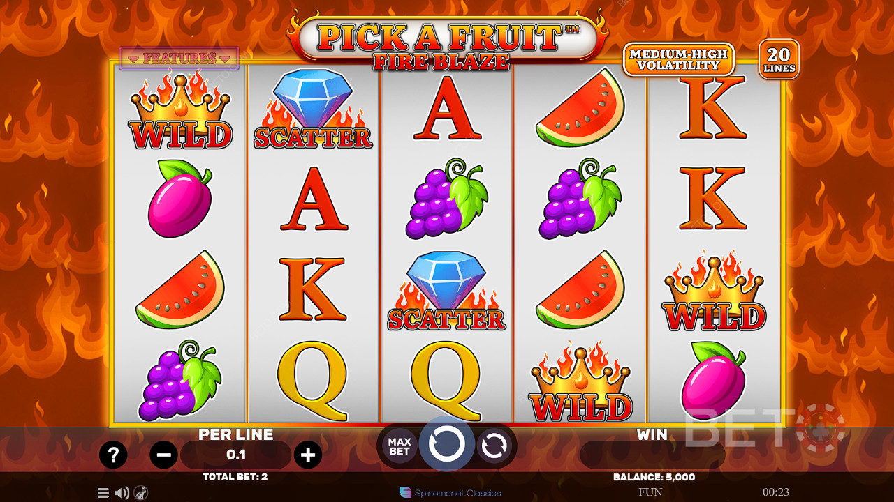 Välj en frukt Fire Blaze Review av BETO Slots