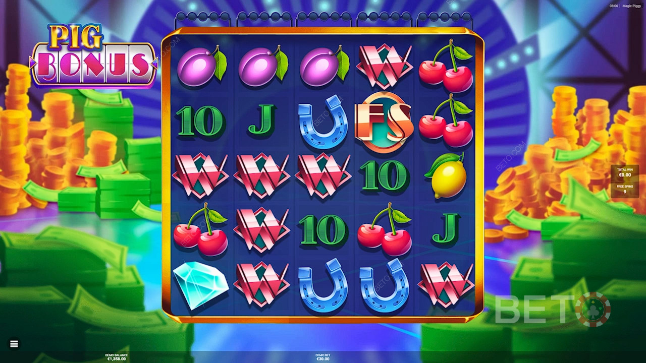 Vinn 7 500 gånger din insats i Magic Piggy Online Slot!