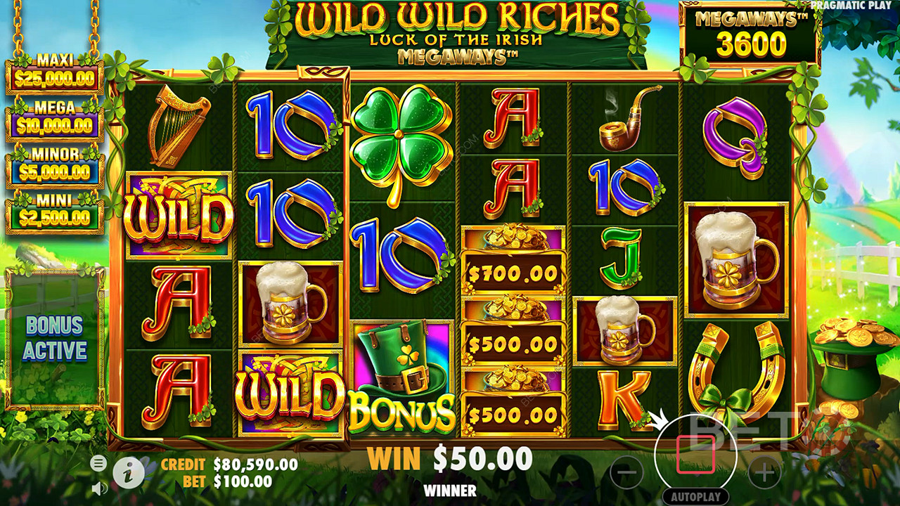 Bonusfunktioner förklarade i Wild Wild Riches Megaways av Pragmatic Play