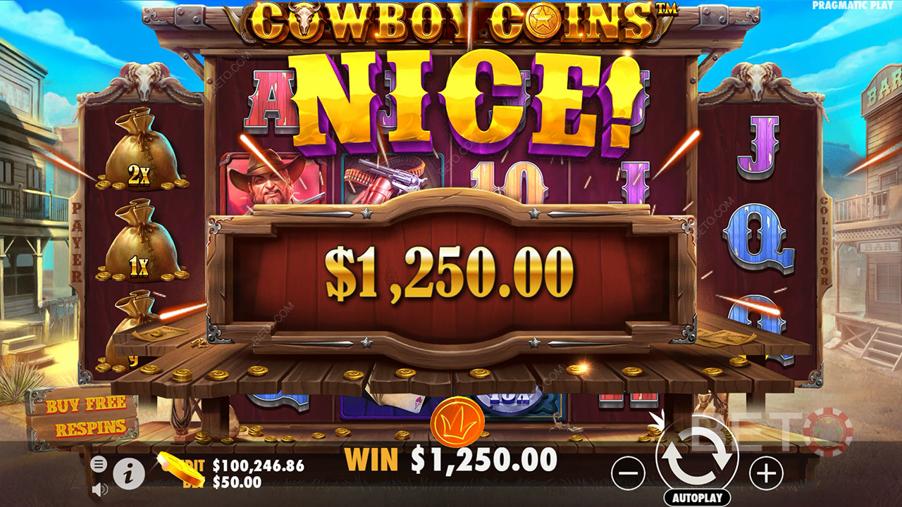 Vinn 30 000 gånger din insats i Cowboy Coins Video Slot!