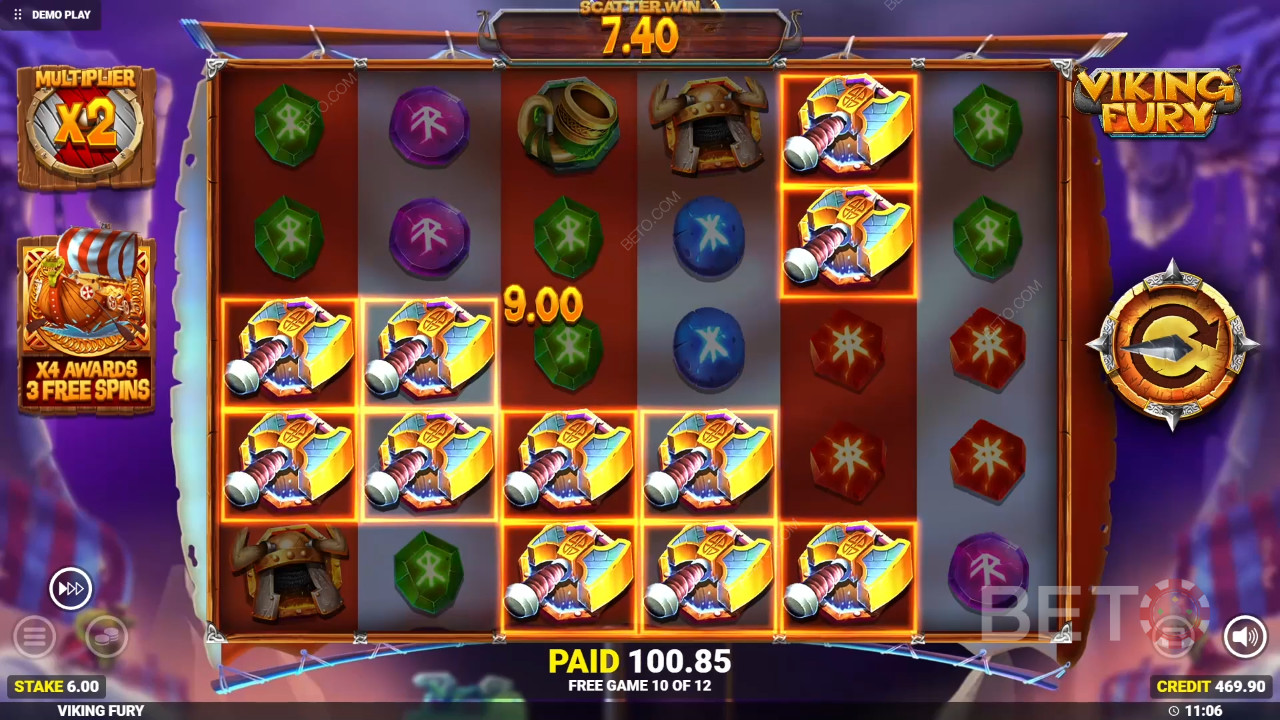 Vinn 10 000 gånger din insats i Viking Fury Spinfinity Online Slot!