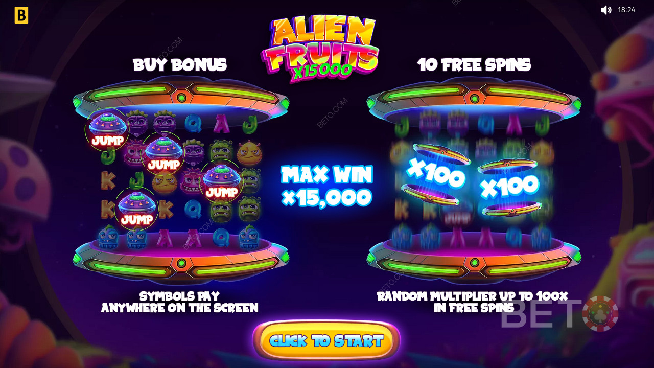 Alien Fruits spelautomat: Ska du snurra det?