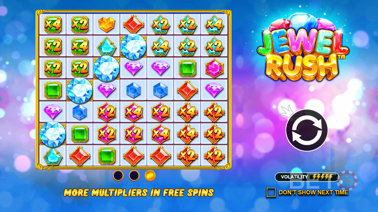 Bonusfunktioner förklaras i Jewel Rush av Pragmatic Play