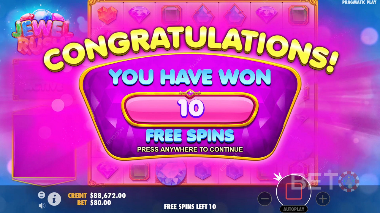 Vinn 5 000 gånger din insats i spelautomaten Jewel Rush!