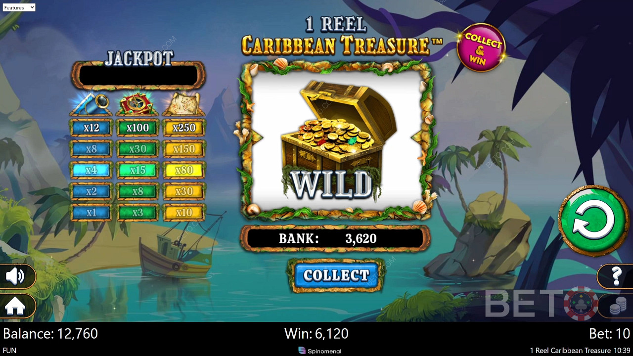 1 Reel Caribbean Treasure Spela Gratis