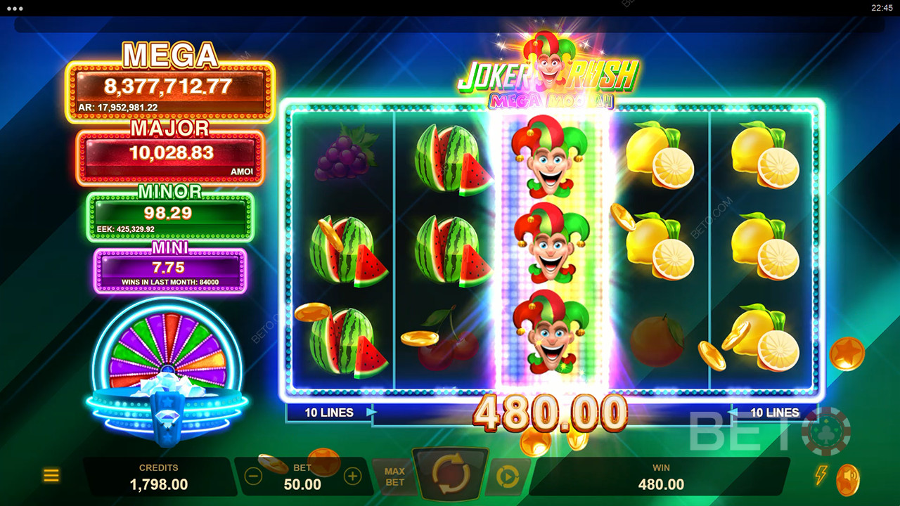 Joker Rush Mega Moolah Review av BETO Slots