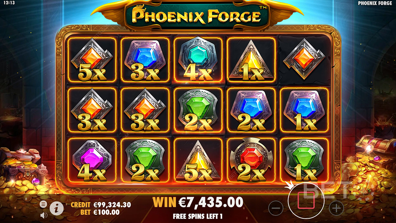 Bonusfunktioner förklaras i Phoenix Forge av Pragmatic Play