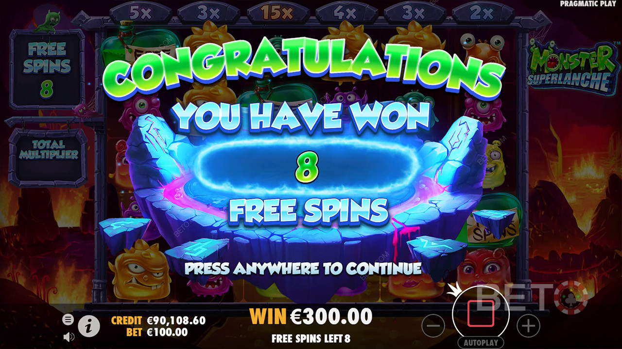 Vinn 5 000 gånger din insats i Monster Superlanche Slot!
