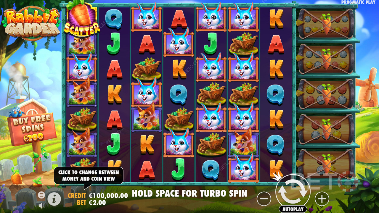 Njut av en massiv layout och Cluster Pays-mekanismen i spelautomaten Rabbit Garden