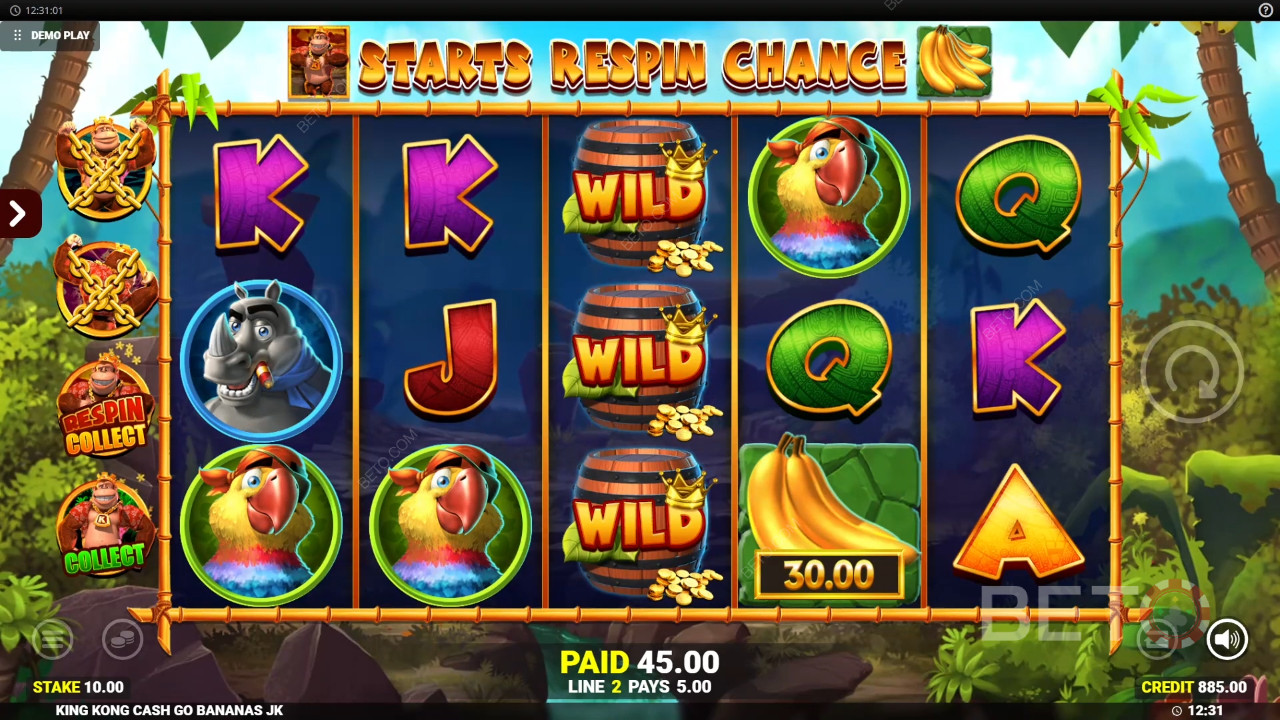 Bonusfunktioner förklarade i King Kong Cash Go Bananas av Blueprint