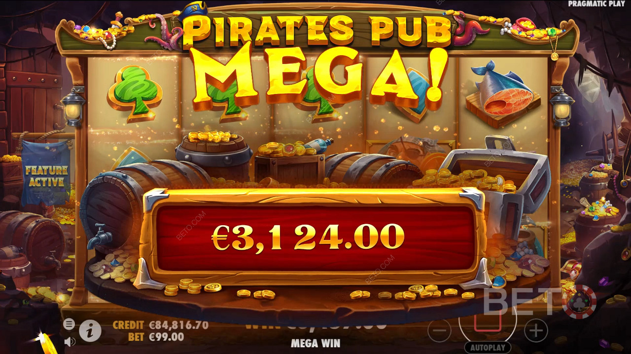 Vinn 5 000 gånger din insats i Pirates Pub Video Slot!