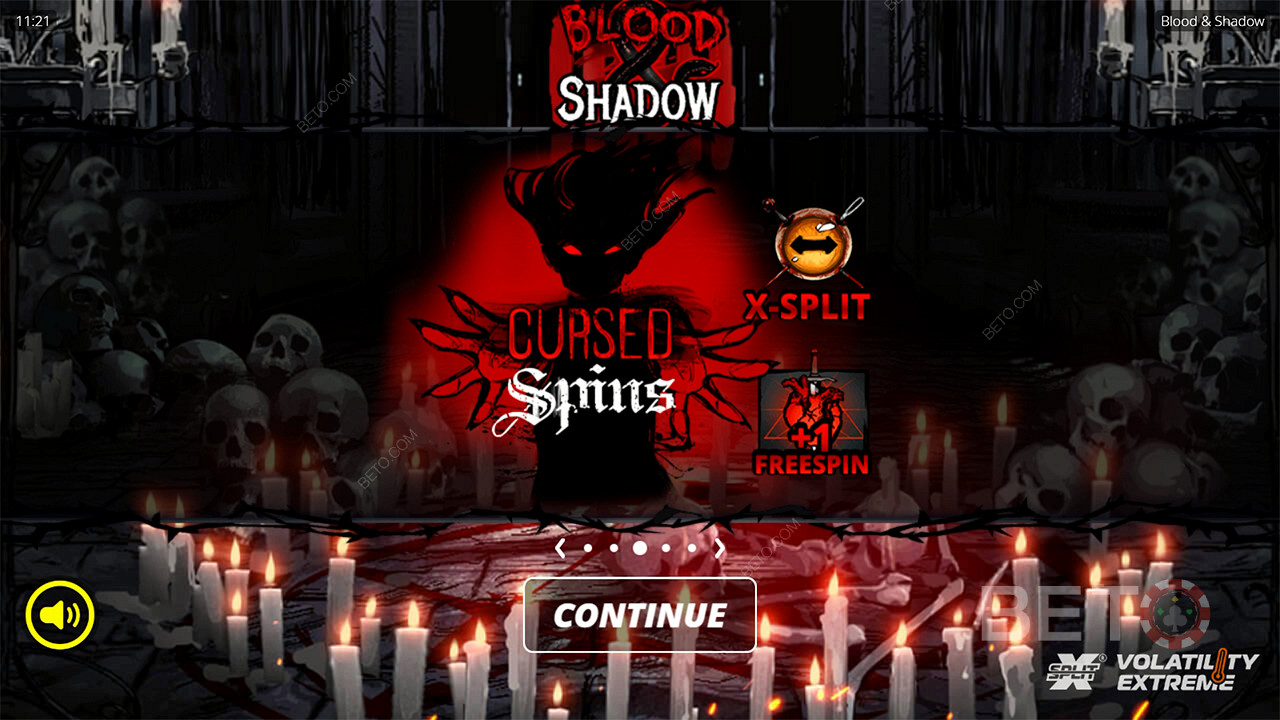 Vinn 6 666 gånger din insats i Blood and Shadow Video Slot!