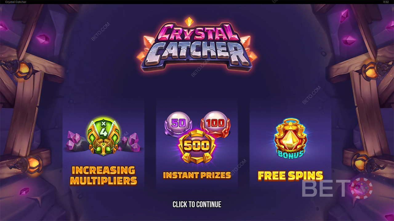 Bonusfunktioner förklaras i Crystal Catcher av Push Gaming