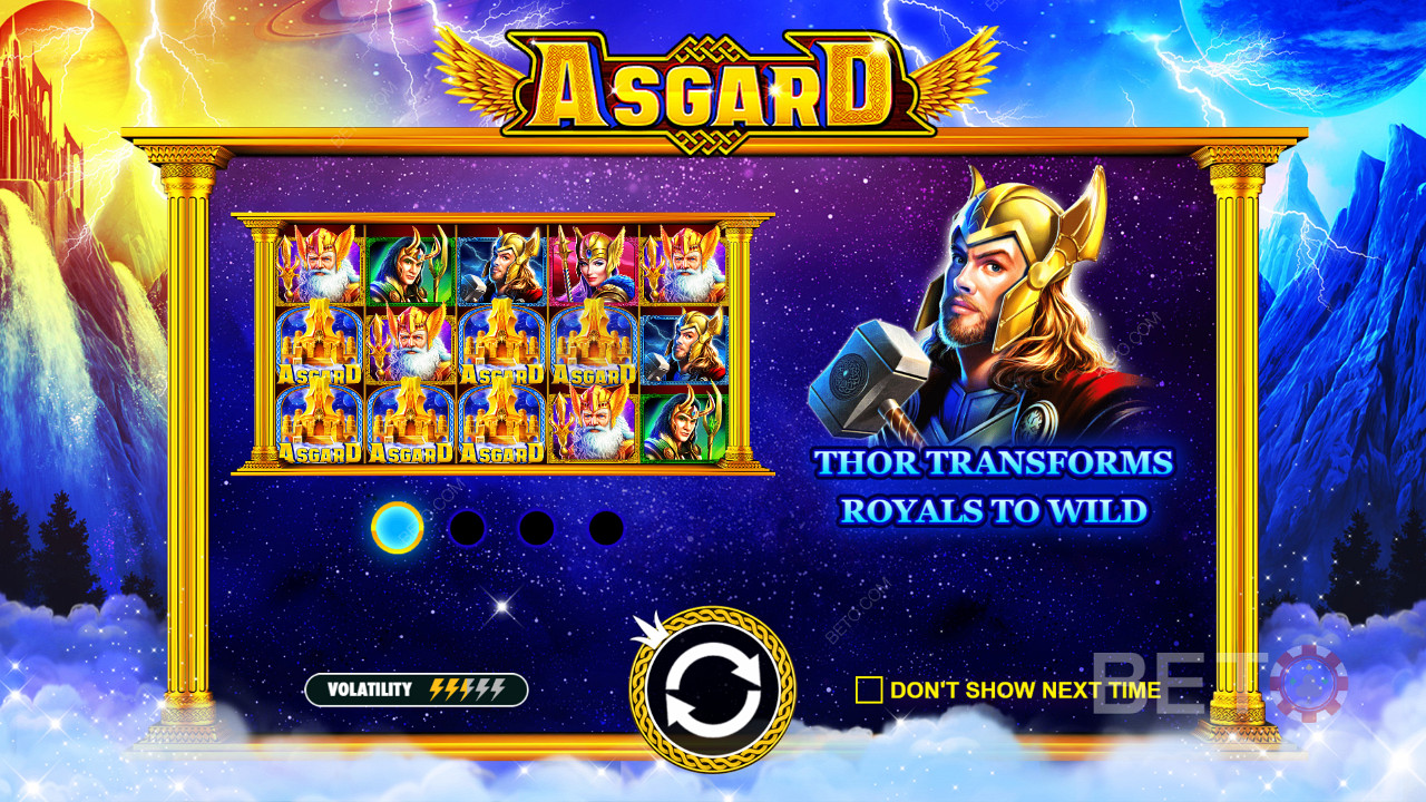 Njut av många roliga funktioner och en medelstor varians i Asgard-spelautomaten
