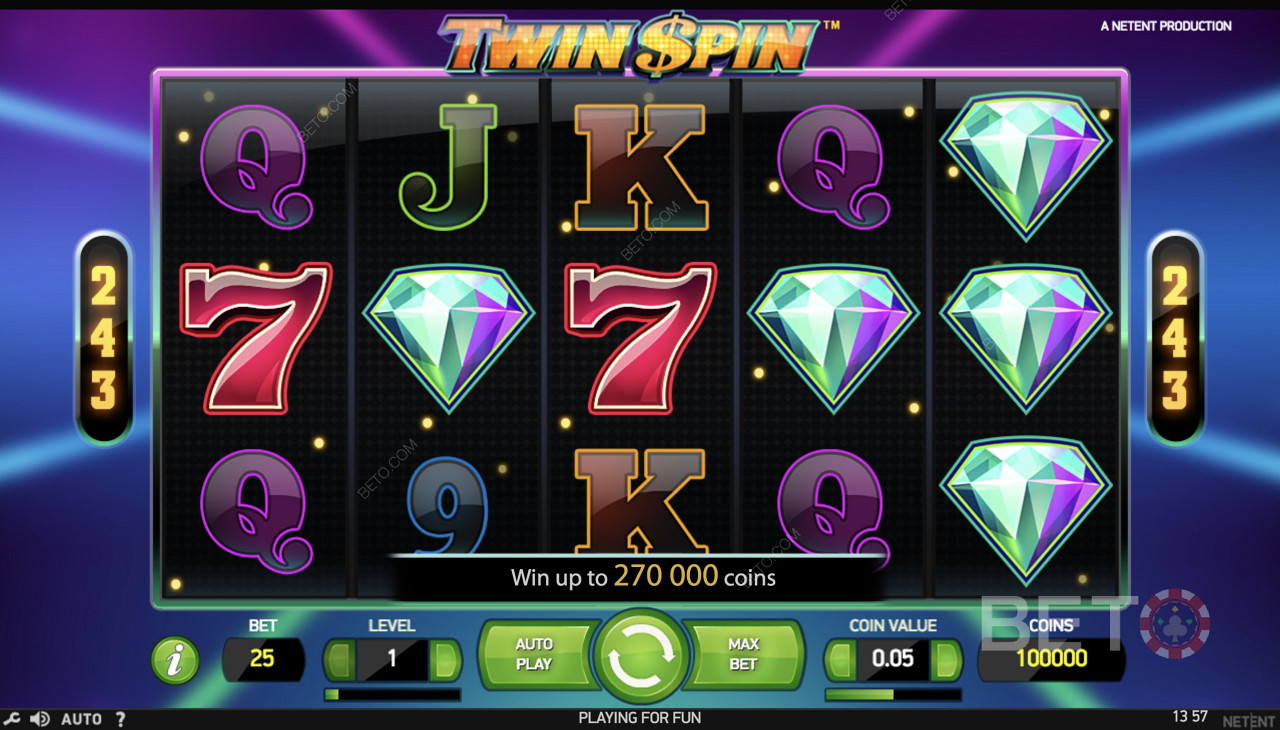 Få din välkomstbonus eller andra bonuserbjudanden idag och prova dina bonusspinn med Twin Spin Slot.