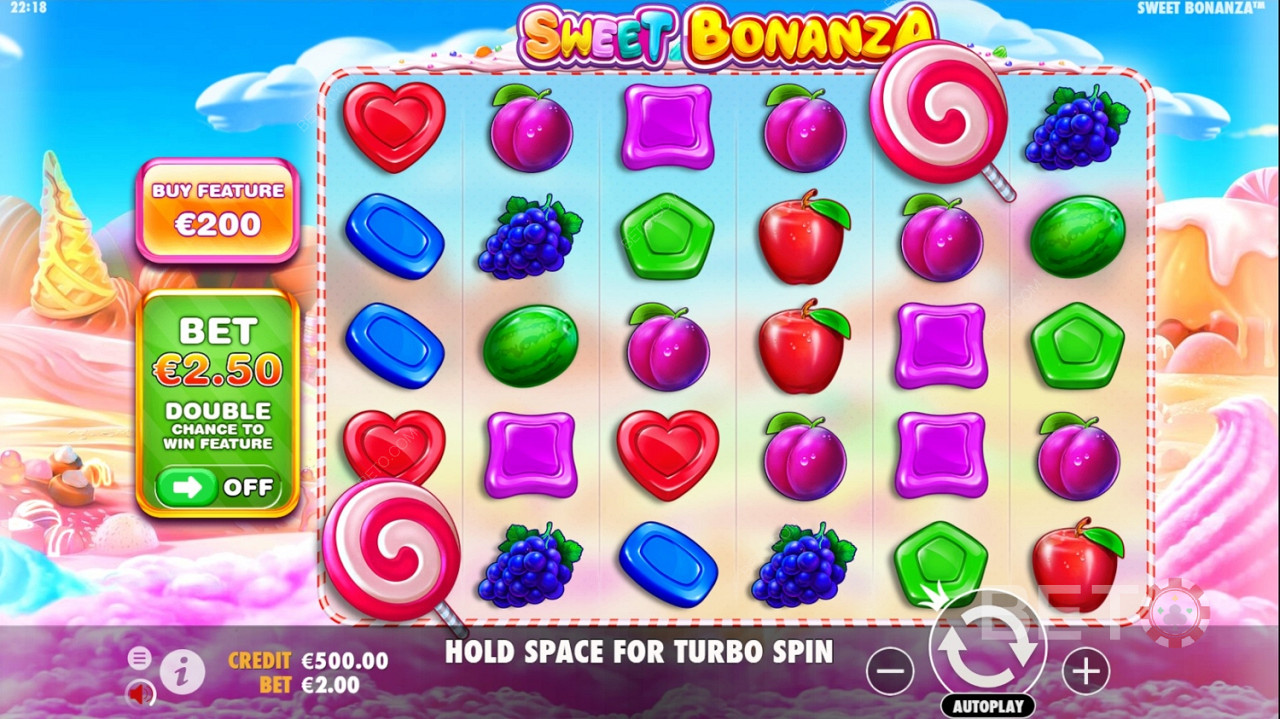 Sweet Bonanza Slotbilder färgglada och unika spelautomat