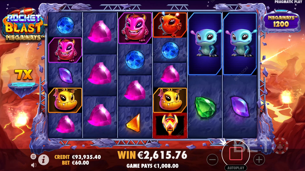 Bonusfunktioner förklarade i Rocket Blast Megaways av Pragmatic Play