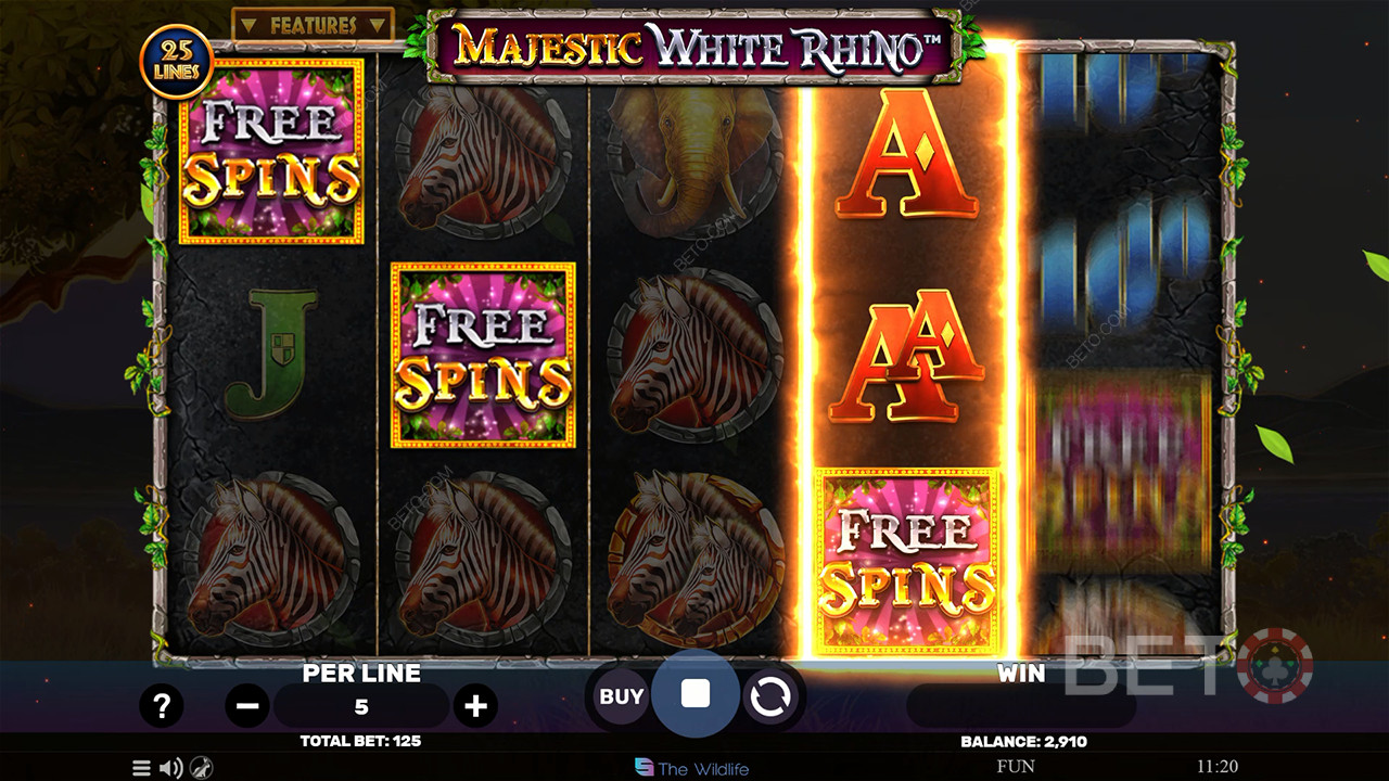 Majestic White Rhino Review av BETO Slots