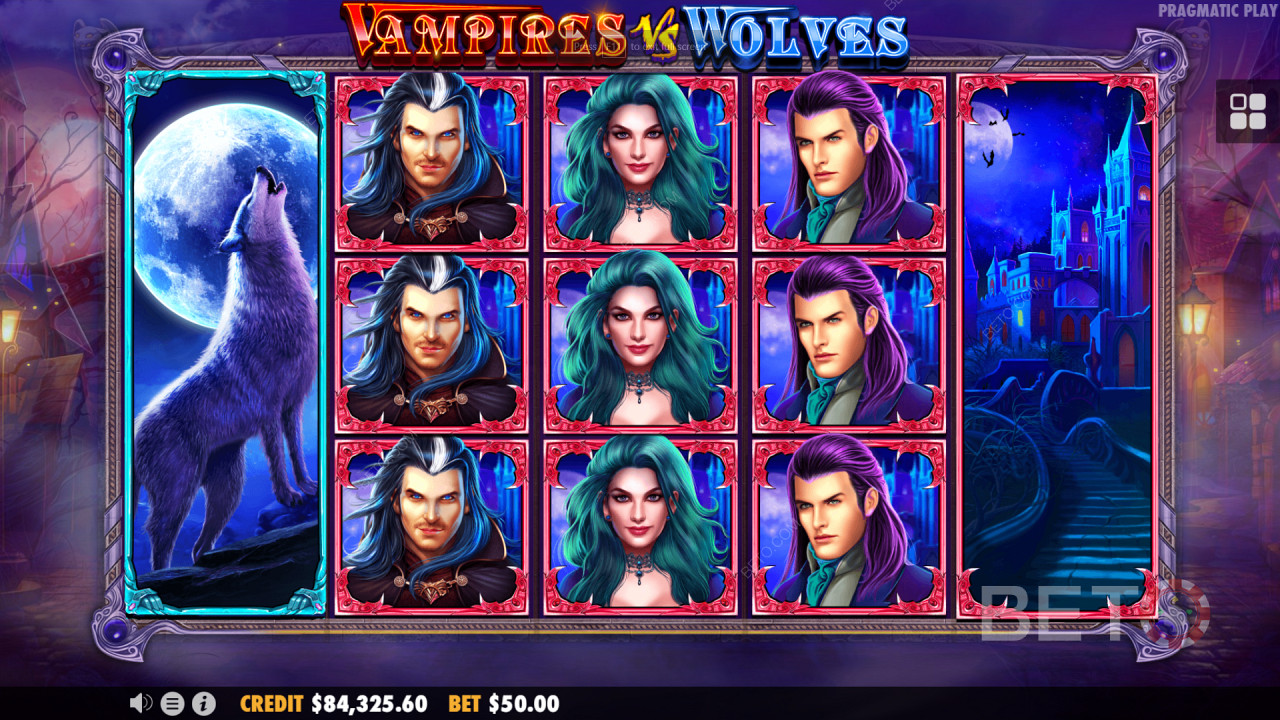 Vampires vs Wolves från Pragmatic Play ger dig ett spännande fantasy-tema.