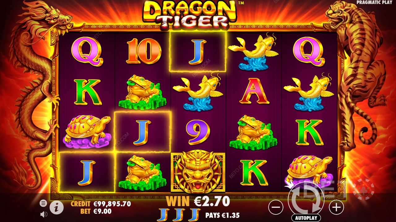 Njut av 1 024 sätt att vinna på spelautomaten Dragon Tiger