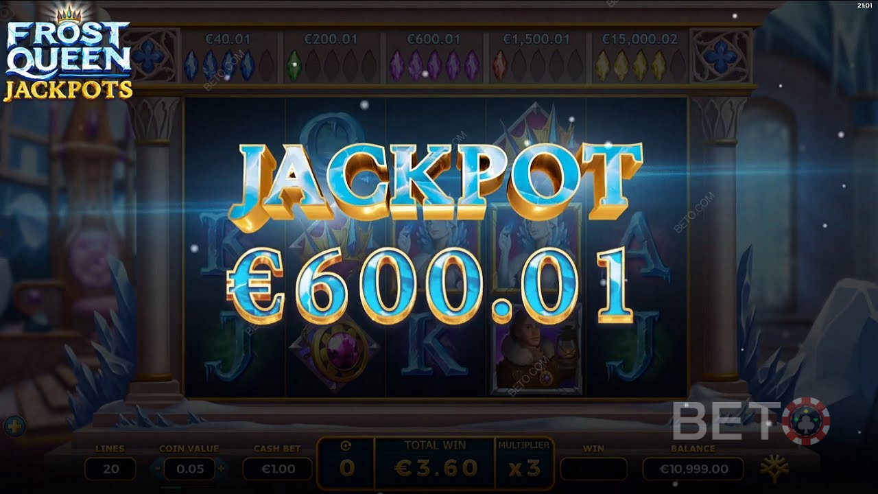 Få en jackpot värd 600 euro i Frost Queen Jackpots
