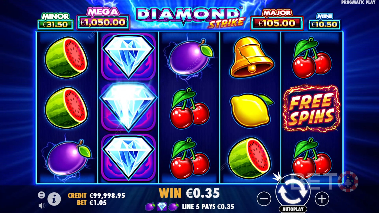 Bonusfunktioner förklaras i Diamond Strike av Pragmatic Play