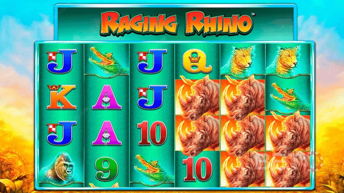 Raging Rhino från Williams Interactive(WMS) - ger dig upp till 46 656 sätt att vinna!