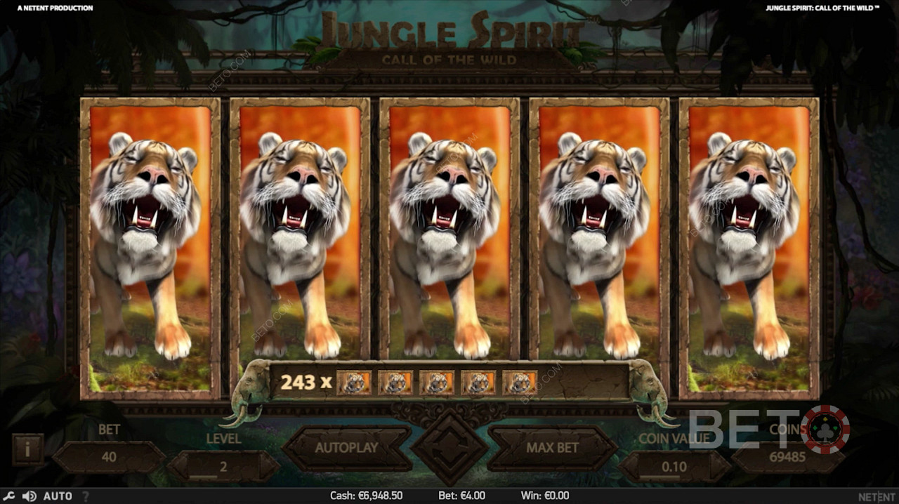 Högsta vinsten under Free Spins i Jungle Spirit: Call of the Wild