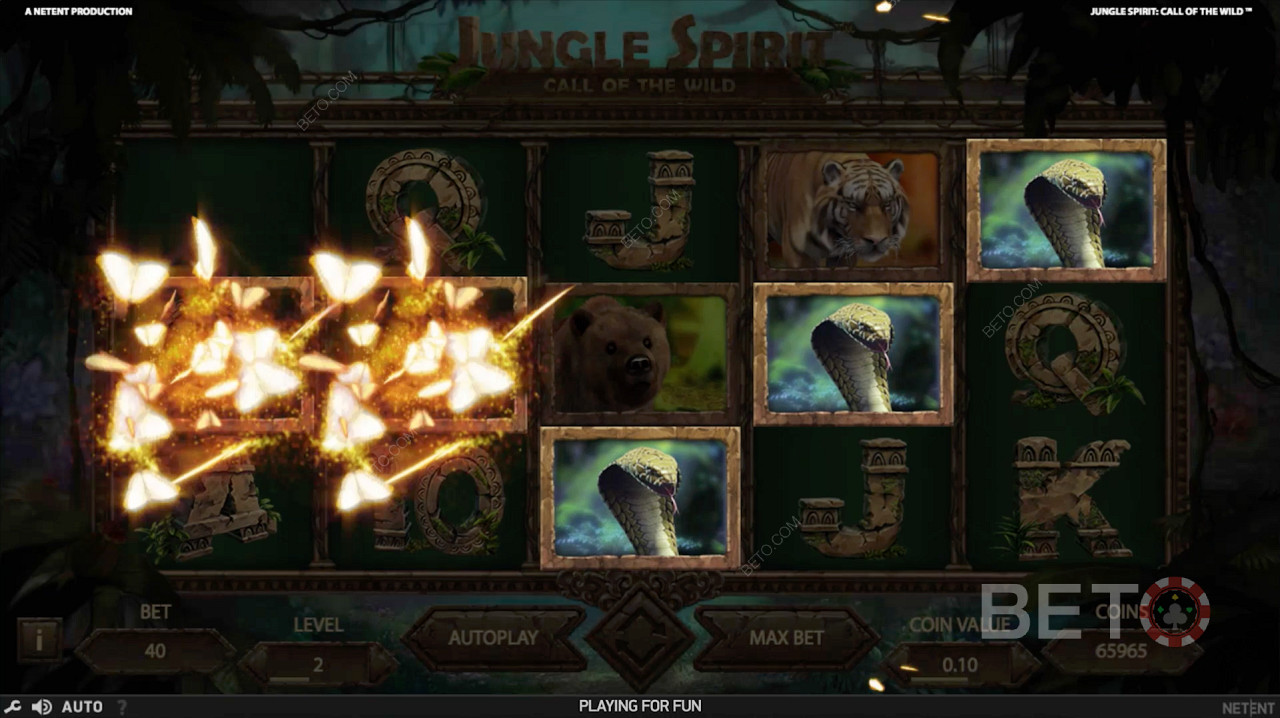 Butterfly Boost-funktionen i Jungle Spirit: Call of the Wild