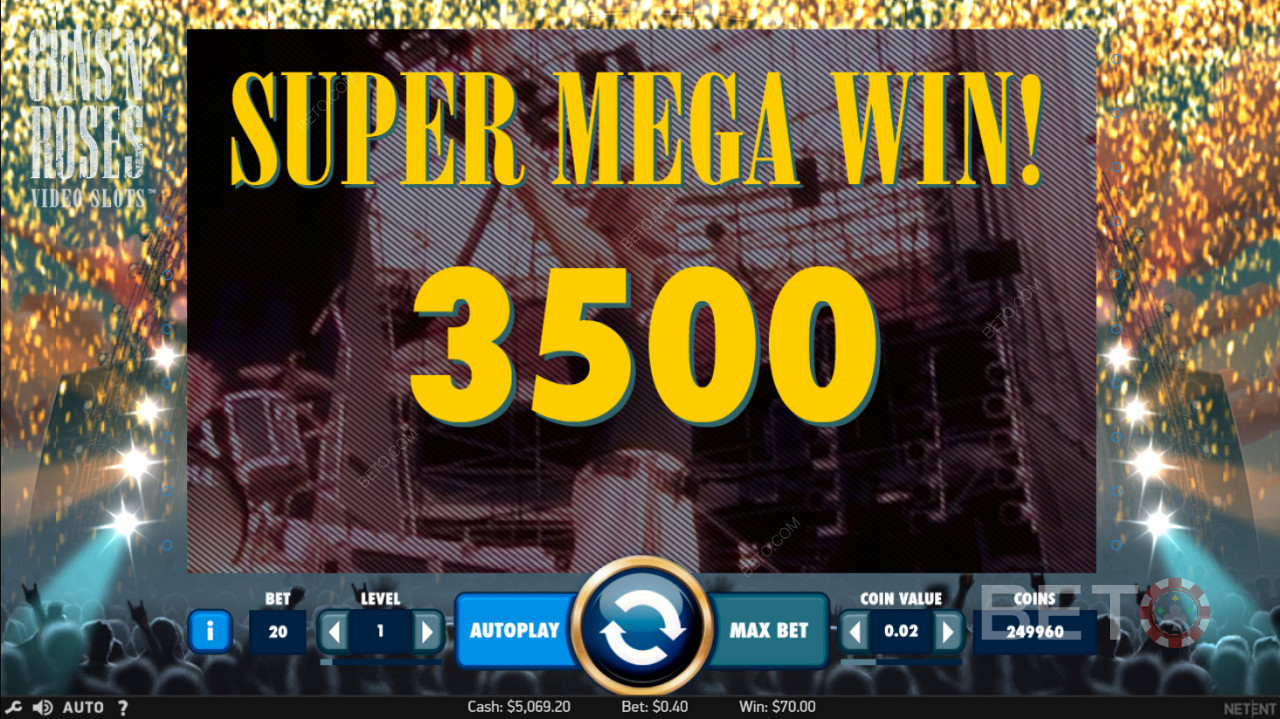 Få den mest eftertraktade Super Mega Win i Guns N