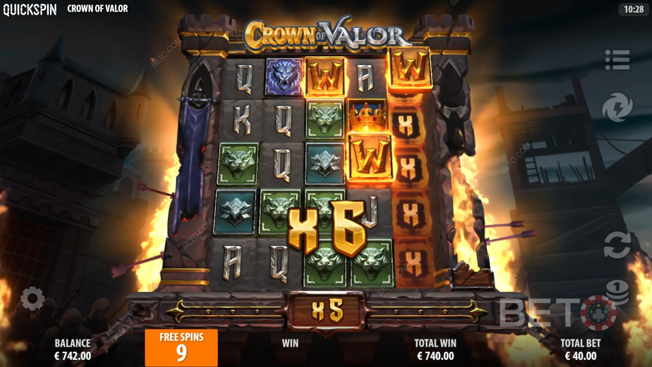 Bonusfunktioner förklaras i Crown of Valor av Quickspin