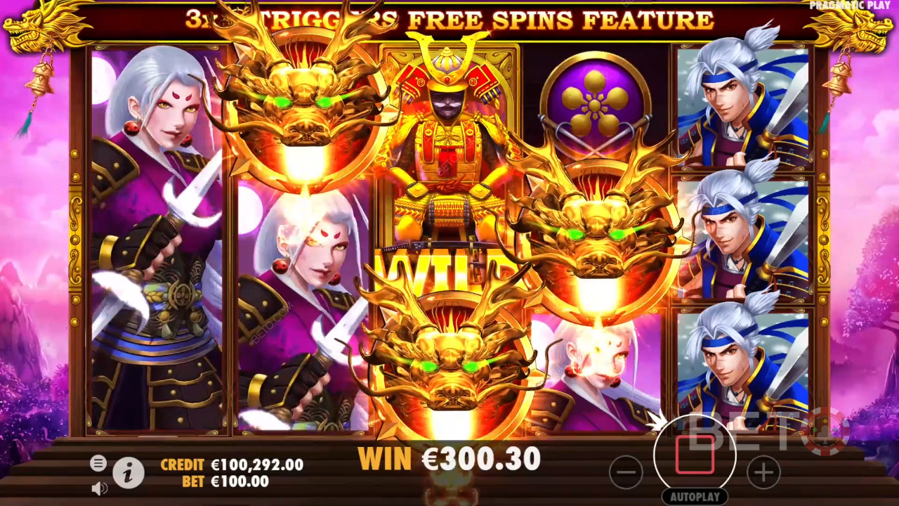 Vinn 1 000 gånger din insats i Rise of Samurai Online Slot!