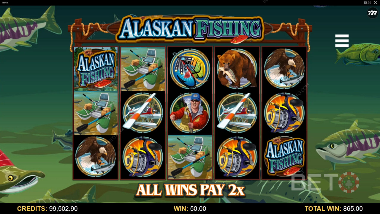 Njut av skönheten i Alaskas vildmark i temat för denna spelautomat