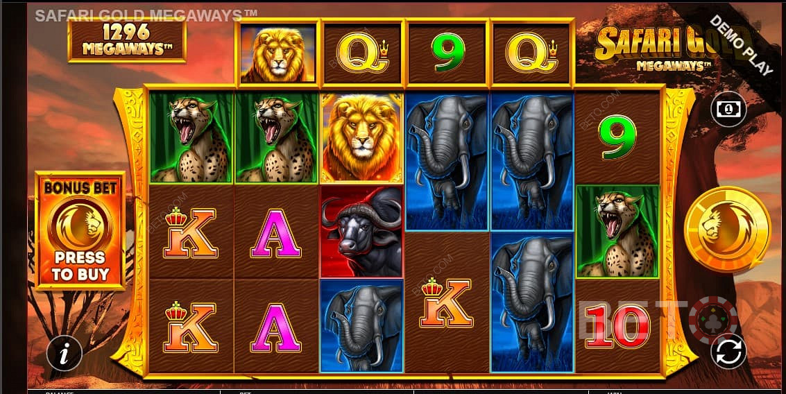 Safari Gold Megaways - ge dig in i det afrikanska djurlivet och aktivera upp till 117 649 olika sätt att vinna!