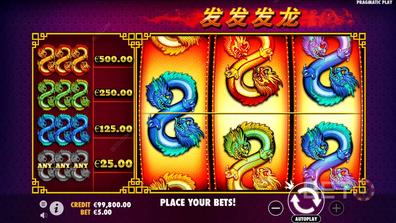 Bonusfunktioner förklarade i 888 Dragons av Pragmatic Play