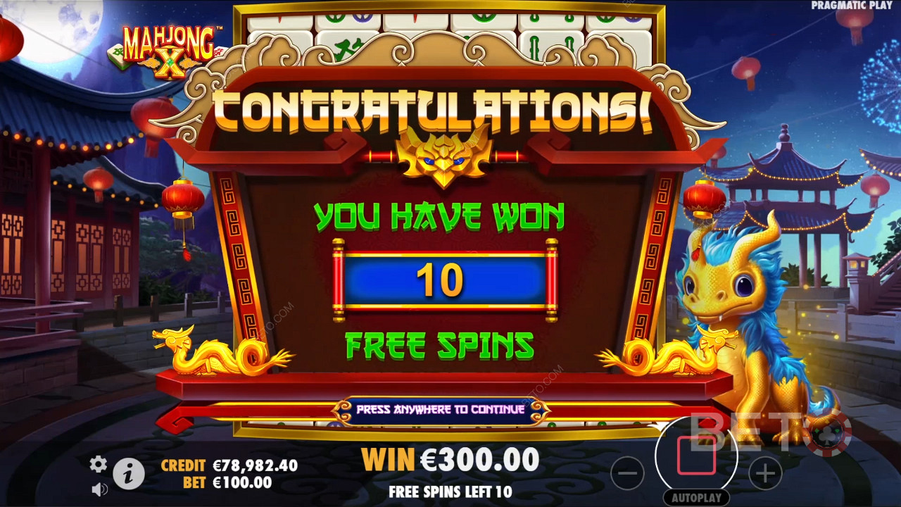 Vinn 21 175 gånger din insats i Mahjong X Slot Machine!