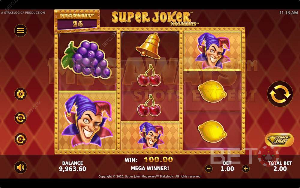 Super Joker Megaways unika slotstruktur