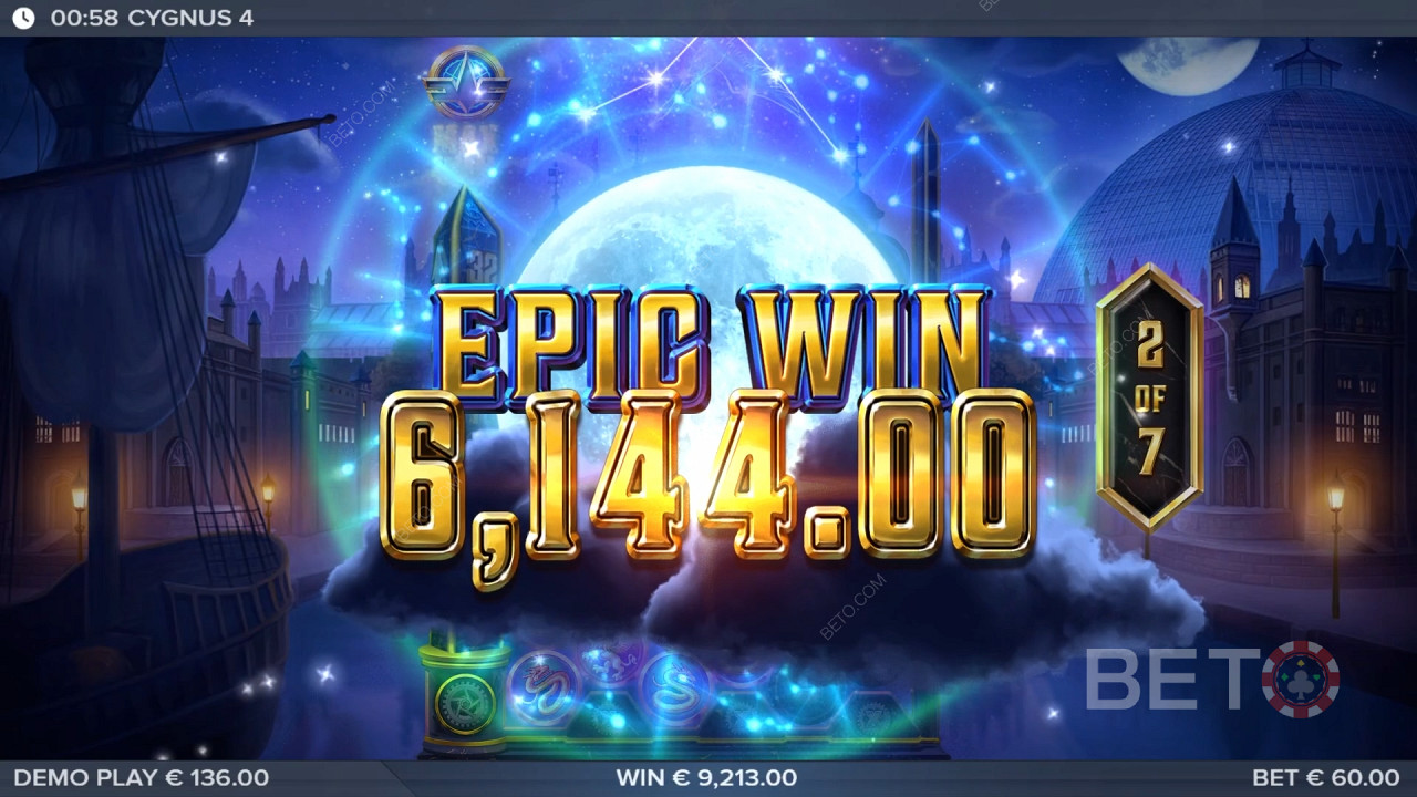 Vinn 50 000 gånger av din insats i Cygnus 4 Online Slot!