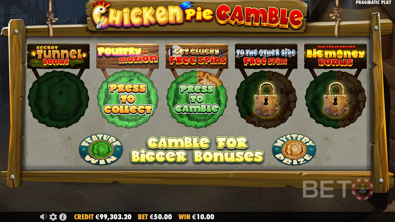 Bonusfunktioner förklaras i The Great Chicken Escape av Pragmatic Play