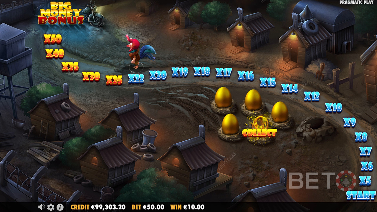 Vinn 5 000 gånger din insats i spelautomaten The Great Chicken Escape!