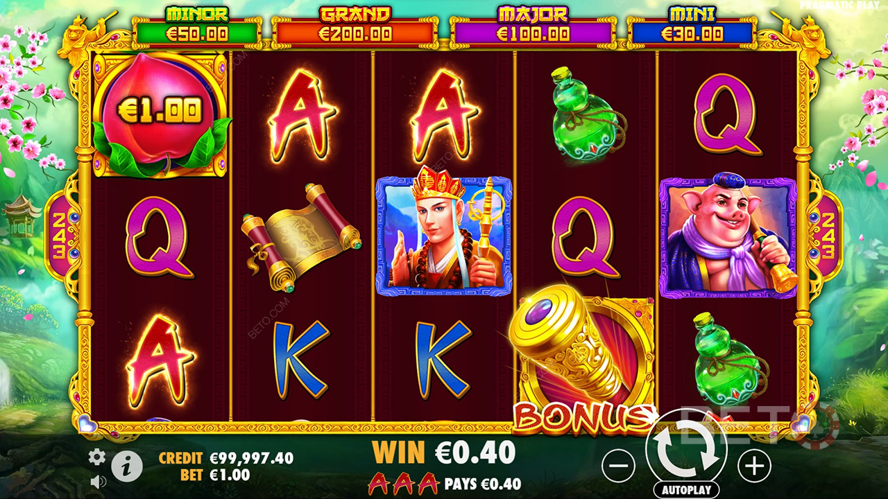 Bonusfunktioner förklaras i Monkey Warrior av Pragmatic Play