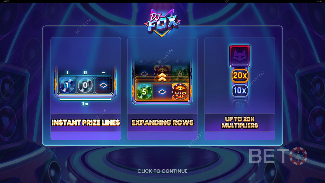 Bonusfunktioner förklaras i DJ Fox av Push Gaming