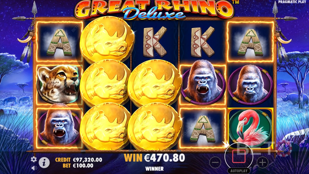 Bonusfunktioner förklarade i Great Rhino Deluxe av Pragmatic Play