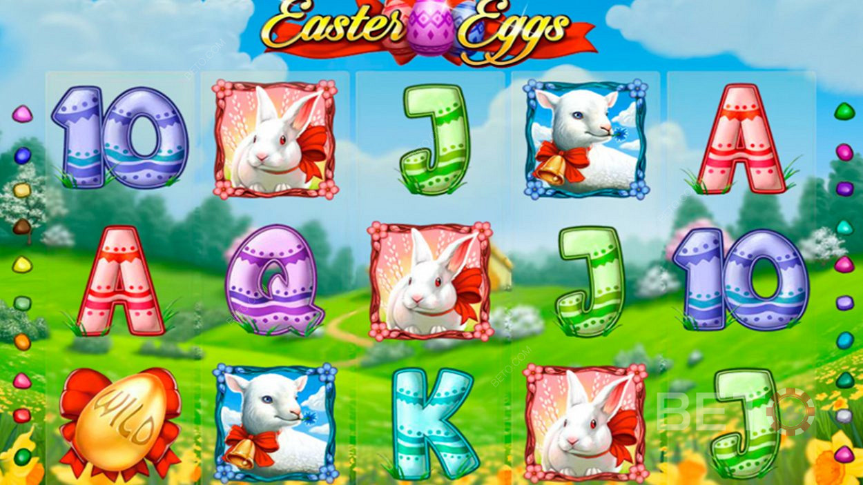 Du får 20 spellinjer och 5 hjul i Easter Eggs Slot Machine.
