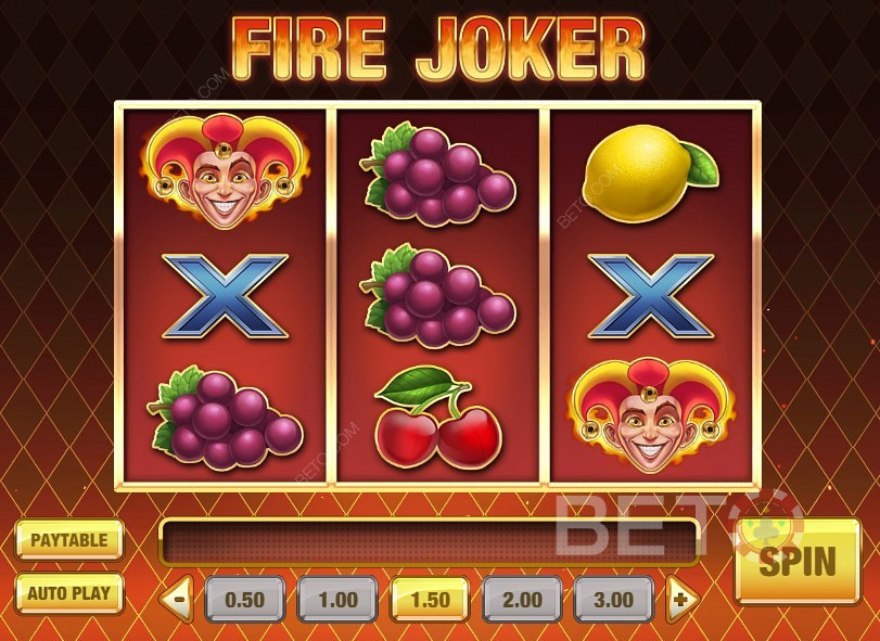 Få olika symboler - spela Fire Joker Slot