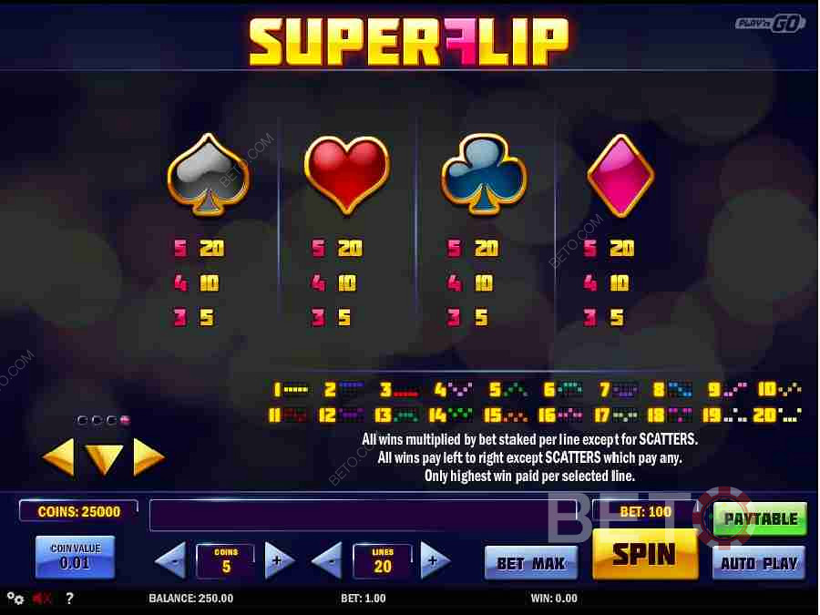 Super Flip Online Slot Symboler Utbetalningar