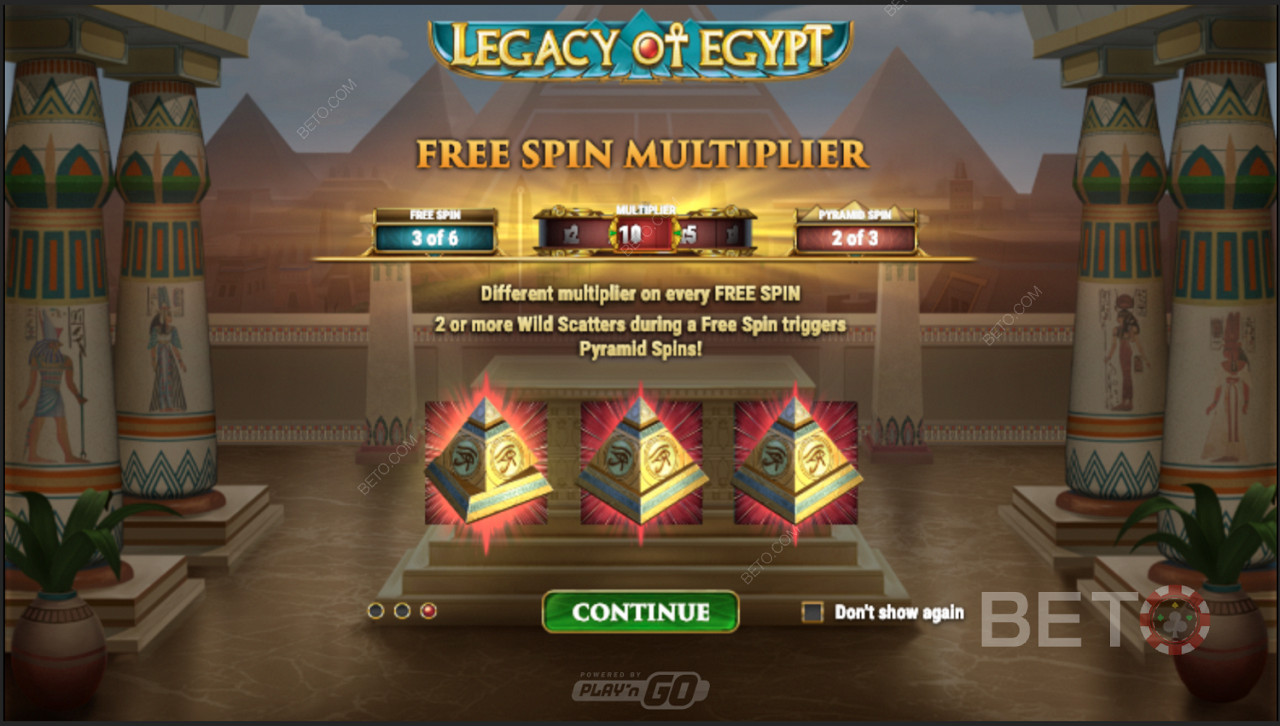 Multiplikatorer för Free Spin i Legacy Of Egypt