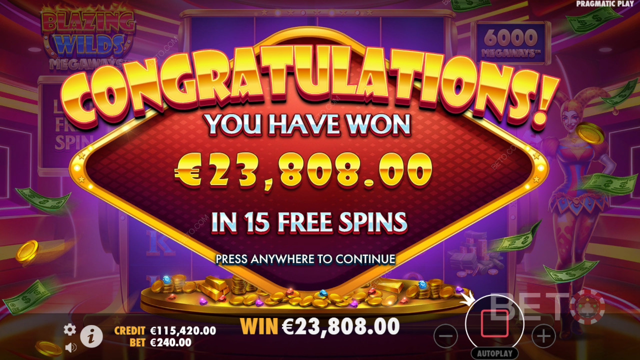 Vinn 10 000 gånger din insats i Blazing Wilds Megaways Video Slot!
