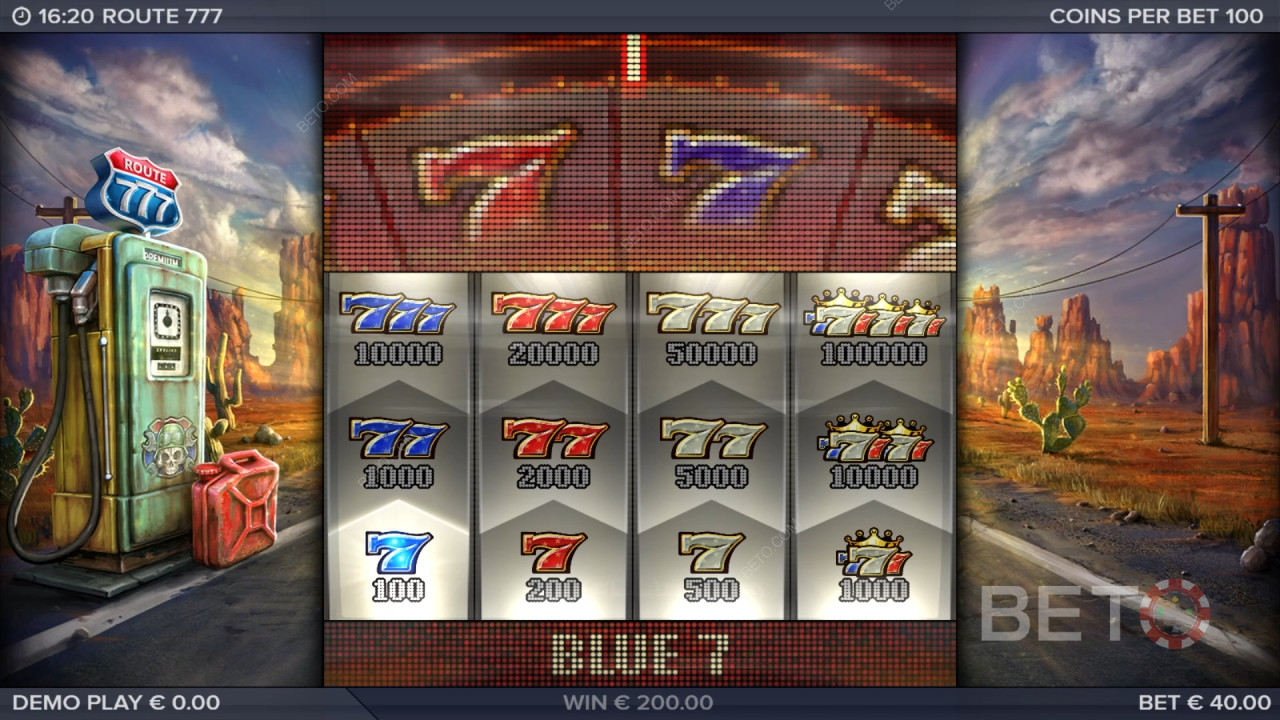 Vinn 4 000 gånger din insats i Route 777 Slot Online!